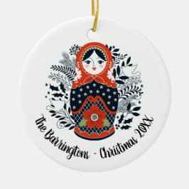 Persoonlijke kerstman Matryoshka Nesting Doll Keramisch Ornament