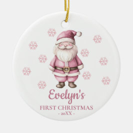 Persoonlijke Kerstman Meisje Eerste Kerstmis Keramisch Ornament