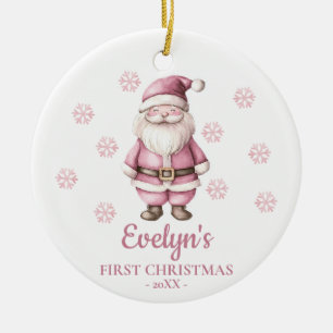 Persoonlijke Kerstman Meisje Eerste Kerstmis Keramisch Ornament