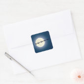 Persoonlijke Kerstman met F-16 Jets Militaire Kers Vierkante Sticker (Envelop)