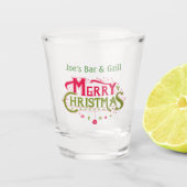 Persoonlijke kerstman met Joe's Bar en Grill Shot Glas (Voorkant)