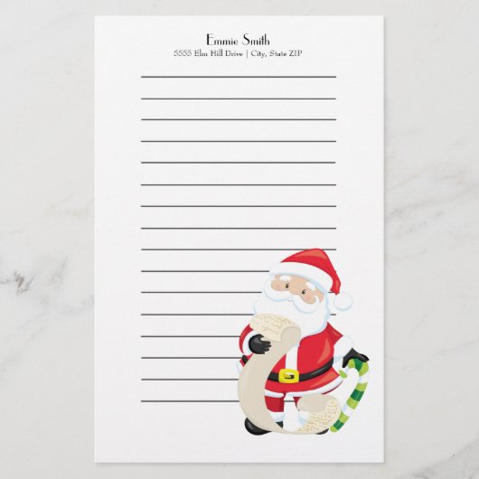 Persoonlijke Kerstman met kerstlijst Briefpapier (Voorkant)