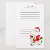 Persoonlijke Kerstman met kerstlijst Briefpapier (Voorkant / Achterkant)