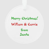 Persoonlijke kerstman met Kinder kerstmis Ornament (achterkant)