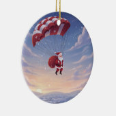 Persoonlijke Kerstman met parachutesprong Keramisch Ornament (Rechts)