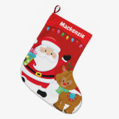 Persoonlijke Kerstman met rendierster Grote Kerstsok (Voorkant (Hangend))