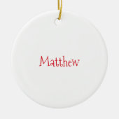 Persoonlijke kerstman met sterren GELOVEN Keramisch Ornament (Voorkant)