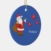 Persoonlijke kerstman met sterren keramisch ornament (Rechts)