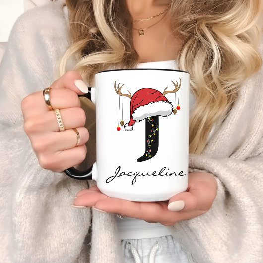 Persoonlijke Kerstman Monogrammok voor Moeder & Va Mok