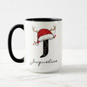 Persoonlijke Kerstman Monogrammok voor Moeder & Va Mok (Links)