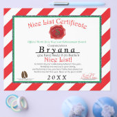 Persoonlijke Kerstman NICE LIST CERTIFICAAT Flyer (Enkel)