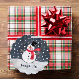 Persoonlijke kerstman ornament kaart