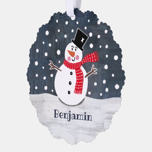 Persoonlijke kerstman ornament kaart (Links)