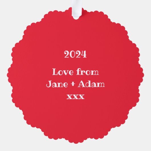 Persoonlijke kerstman ornament kaart (Achterkant)