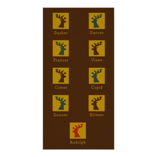 Persoonlijke Kerstman Rendieren Kerstmis Perfect Poster (Voorkant)