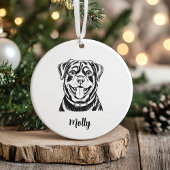 Persoonlijke Kerstman Rottweiler Hond Keramisch Ornament