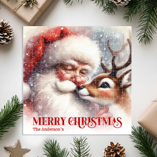 Persoonlijke Kerstman Rudolph Kerst Kinderen Vakan Legpuzzel