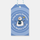 Persoonlijke Kerstman Sneeuwman Cadeaulabel (Achterkant)