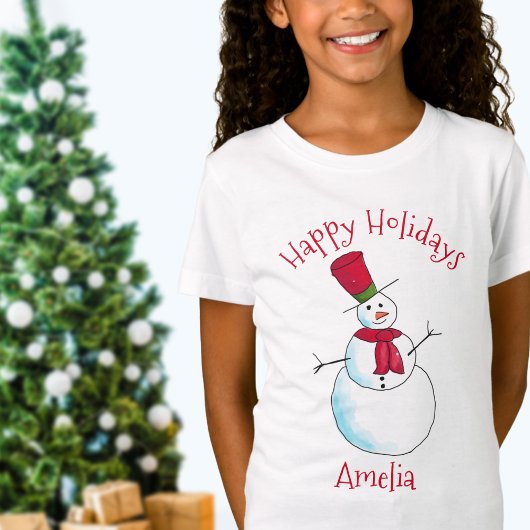 Persoonlijke Kerstman Sneeuwman T-shirt