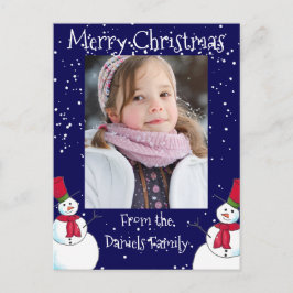 Persoonlijke Kerstman Sneeuwpop Foto Briefkaart