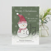 Persoonlijke Kerstman Sneeuwpop Kaart (Staand voorkant)