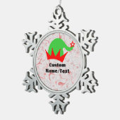 Persoonlijke Kerstman Sneeuwvlok Kerstbal - Famili Tin Sneeuwvlok Ornament (Rechts)