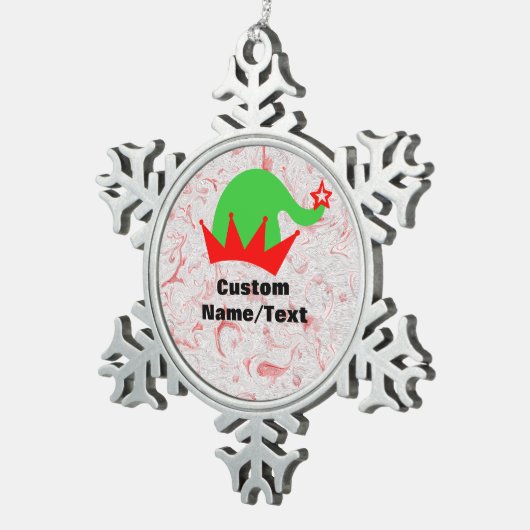 Persoonlijke Kerstman Sneeuwvlok Kerstbal - Famili Tin Sneeuwvlok Ornament (Rechts)