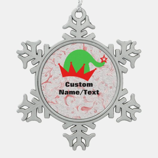 Persoonlijke Kerstman Sneeuwvlok Kerstbal - Famili Tin Sneeuwvlok Ornament (Voorkant)