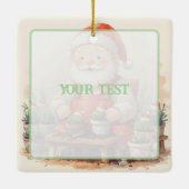 Persoonlijke Kerstman Tuinier Vetplant Kerstmis Keramisch Ornament (Achterkant)