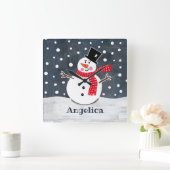 Persoonlijke kerstman vierkante klok (Huis)