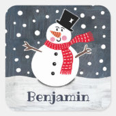 Persoonlijke kerstman vierkante sticker (Voorkant)