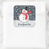 Persoonlijke kerstman vierkante sticker (Tas)