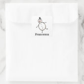 Persoonlijke kerstman vierkante sticker (Tas)