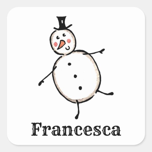 Persoonlijke kerstman vierkante sticker (Voorkant)