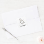 Persoonlijke kerstman vierkante sticker (Envelop)