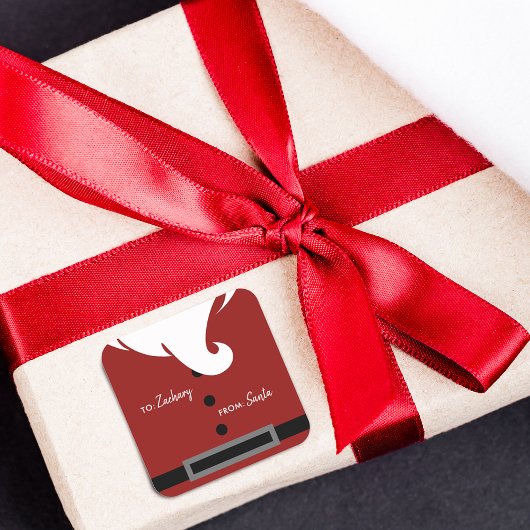 Persoonlijke Kerstman Vierkante Sticker