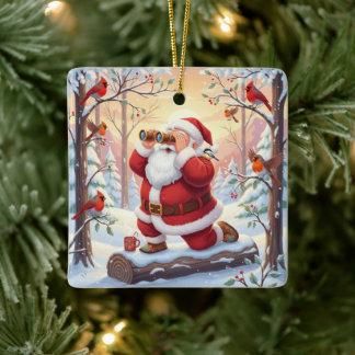 Persoonlijke Kerstman Vogelaar Kerstmis Keramisch Ornament