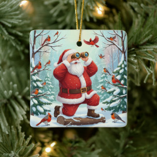 Persoonlijke Kerstman Vogelaar Kerstmis Keramisch Ornament