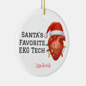 Persoonlijke Kerstman zijn EKG Tech Keramisch Ornament (Rechts)