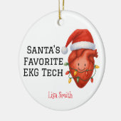 Persoonlijke Kerstman zijn EKG Tech Keramisch Ornament (Links)