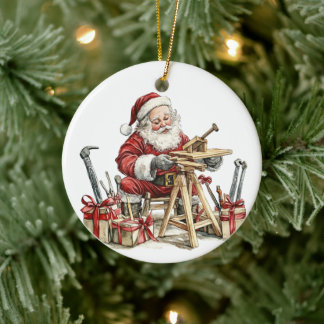 Persoonlijke Kerstman zijn favoriete timmerman Keramisch Ornament