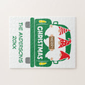 Persoonlijke kerstmannen in Truck Red Green Legpuzzel (Horizontaal)