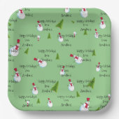 Persoonlijke kerstmannen papieren bordje (Voorkant)