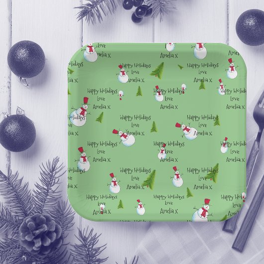 Persoonlijke kerstmannen papieren bordje