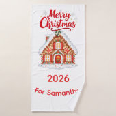 Persoonlijke Kerstmis 2026 Badhanddoek (Badhanddoek)