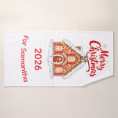 Persoonlijke Kerstmis 2026 Badhanddoek (Badhanddoek)