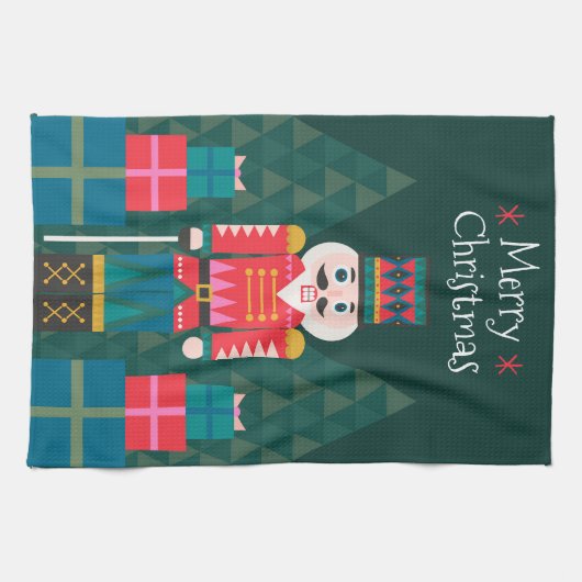 Persoonlijke Kerstmis Aangepaste Notenkraker Theedoek (Horizontaal)