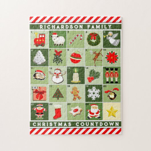 Persoonlijke Kerstmis Adventkalender Legpuzzel (Verticaal)