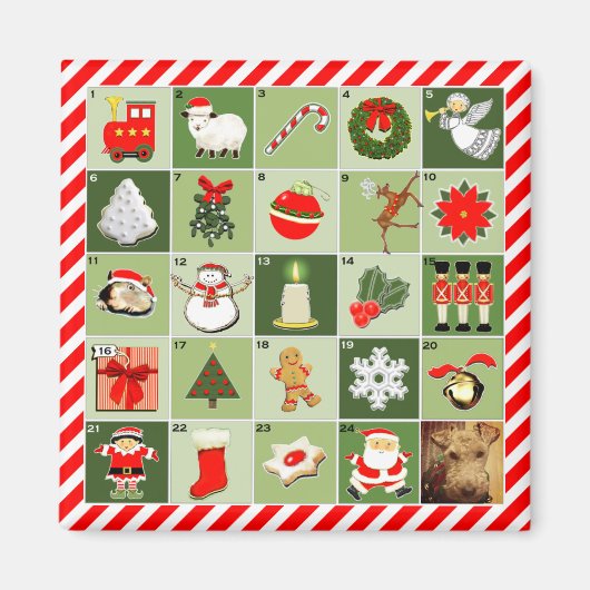 persoonlijke Kerstmis Adventkalender Magneet (Voorkant)