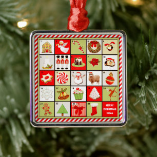 Persoonlijke Kerstmis Aftelling Metalen Ornament